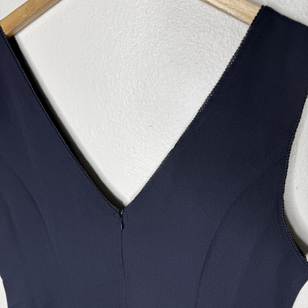 New Motel Ristia Dress Tailoring Navy Blue Womens Large Mini Preppy Babydoll - Picture 5 of 10